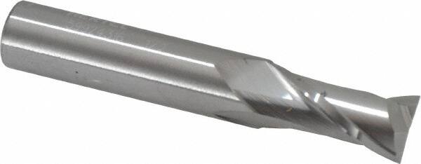 Hertel - 1/2", 1" LOC, 1/2" Shank Diam, 3" OAL, 2 Flute, Solid Carbide Square End Mill - Single End, Uncoated, 30° Helix, Centercutting, Right Hand Cut - Benchmark Tooling