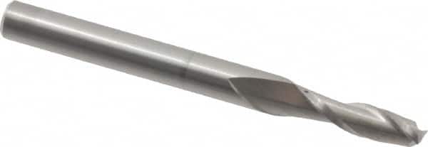 Hertel - 5/32", 9/16" LOC, 3/16" Shank Diam, 2" OAL, 2 Flute, Solid Carbide Square End Mill - Single End, Uncoated, 30° Helix, Centercutting, Right Hand Cut - Benchmark Tooling