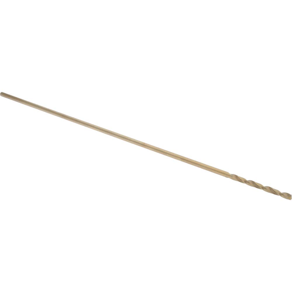 #22 2″ Flute Length 135° Cobalt Aircraft Extension Drill Straw Finish, 0.157″ Diam Straight-Cylindrical Shank, Split Point, Self-Centering