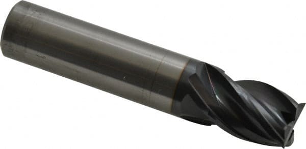 OSG - 1/2", 5/8" LOC, 1/2" Shank Diam, 2-1/2" OAL, 4 Flute, Solid Carbide Square End Mill - Single End, TiAlN Finish, Spiral Flute, Variable° Helix, Right Hand Cut, Right Hand Flute, Series VG441 - Benchmark Tooling