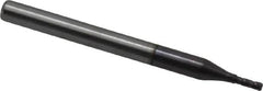 Hertel - 3/64", 9/64" LOC, 1/8" Shank Diam, 1-1/2" OAL, 4 Flute, Solid Carbide Square End Mill - Single End, AlTiN Finish, Spiral Flute, 30° Helix, Centercutting, Right Hand Cut, Right Hand Flute - Benchmark Tooling