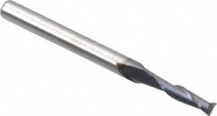 Hertel - 3/32", 3/8" LOC, 1/8" Shank Diam, 1-1/2" OAL, 2 Flute, Solid Carbide Square End Mill - Single End, AlTiN Finish, 30° Helix, Centercutting, Right Hand Cut - Benchmark Tooling