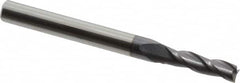 Hertel - 5/32", 9/16" LOC, 3/16" Shank Diam, 2" OAL, 3 Flute, Solid Carbide Square End Mill - Single End, AlTiN Finish, 30° Helix, Centercutting, Right Hand Cut - Benchmark Tooling