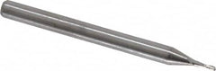 Hertel - 1/32", 3/32" LOC, 1/8" Shank Diam, 1-1/2" OAL, 2 Flute, Solid Carbide Square End Mill - Single End, Uncoated, 30° Helix, Centercutting, Right Hand Cut, Right Hand Flute - Benchmark Tooling