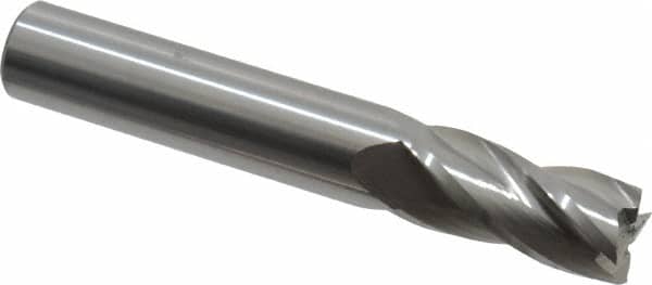 Hertel - 12mm, 25mm LOC, 12mm Shank Diam, 76mm OAL, 4 Flute, Solid Carbide Square End Mill - Single End, Uncoated, 30° Helix, Centercutting, Right Hand Cut - Benchmark Tooling