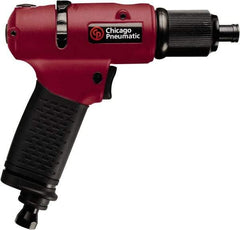 Chicago Pneumatic - 1/4" Bit Holder, 1,700 RPM, Pistol Grip Handle Air Screwdriver - 3/4 to 4.2 Ft/Lb Torque, 1/4" Inlet, 5.25 CFM - Benchmark Tooling