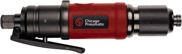 Chicago Pneumatic - 1/4" Bit Holder, 1,700 RPM, Inline Handle Air Screwdriver - 1.1 to 4 Ft/Lb Torque, 1/4" Inlet, 7 CFM - Benchmark Tooling