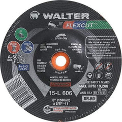 WALTER Surface Technologies - 6" Diam, 60 Grit Surface Grinding Wheel - Aluminum Oxide/Silicon Carbide Blend, Resinoid Bond - Benchmark Tooling