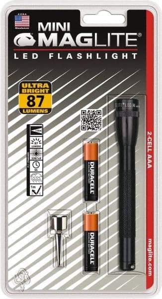 Mag-Lite - Clear LED Bulb, 111 Lumens, Mini Flashlight - Black Aluminum Body, 2 AAA Batteries Included - Benchmark Tooling