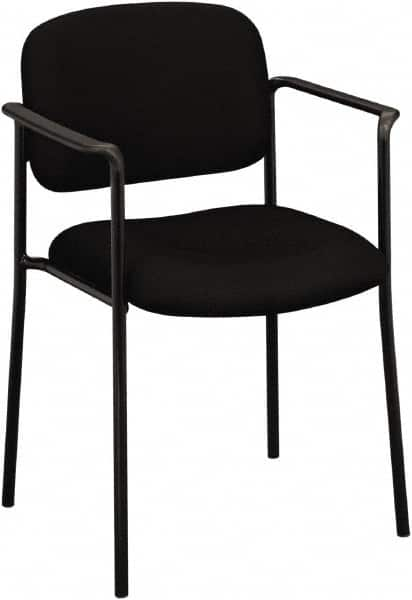 Basyx - Fabric Black Stacking Chair - Black Frame, 23-1/4" Wide x 21" Deep x 32-3/4" High - Benchmark Tooling