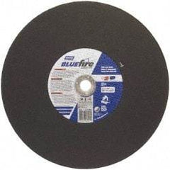 Norton - 16" 36 Grit Zirconia Alumina Cutoff Wheel - 7/64" Thick, 1" Arbor, 3,820 Max RPM, Use with Stationary Tools - Benchmark Tooling