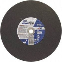 Norton - 16" 36 Grit Zirconia Alumina Cutoff Wheel - 7/64" Thick, 1" Arbor, 3,820 Max RPM, Use with Stationary Tools - Benchmark Tooling