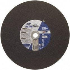 Norton - 16" 30 Grit Zirconia Alumina Cutoff Wheel - 5/32" Thick, 1" Arbor, 3,820 Max RPM, Use with Stationary Tools - Benchmark Tooling