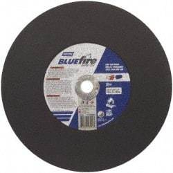 Norton - 14" 36 Grit Zirconia Alumina Cutoff Wheel - 7/64" Thick, 1" Arbor, 4,365 Max RPM, Use with Stationary Tools - Benchmark Tooling