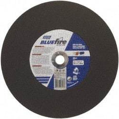Norton - 14" 36 Grit Zirconia Alumina Cutoff Wheel - 7/64" Thick, 1" Arbor, 4,365 Max RPM, Use with Stationary Tools - Benchmark Tooling
