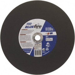Norton - 14" 36 Grit Zirconia Alumina Cutoff Wheel - 7/64" Thick, 1" Arbor, 4,365 Max RPM, Use with Stationary Tools - Benchmark Tooling