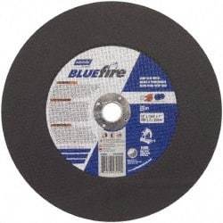 Norton - 12" 36 Grit Zirconia Alumina Cutoff Wheel - 7/64" Thick, 1" Arbor, 5,095 Max RPM, Use with Stationary Tools - Benchmark Tooling