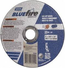 Norton - 5" 36 Grit Zirconia Alumina Cutoff Wheel - 1/16" Thick, 7/8" Arbor, 12,225 Max RPM, Use with Angle Grinders - Benchmark Tooling