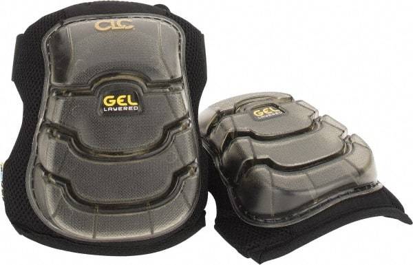 CLC - Size Universal, Hook & Loop Straps, Knee Pad - Layered Gel Padding, Black, 2 Elastic Straps, Plastic Cover - Benchmark Tooling
