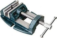 Gibraltar - 5" Jaw Opening Capacity x 2" Throat Depth, Horizontal Drill Press Vise - 5" Wide x 2" High Jaw, Stationary Base, Standard Speed, 12" OAL x 3" Overall Height, Cast Iron - Benchmark Tooling