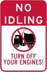 NMC - "Turn Off Your Engine", 18" Long x 12" Wide, Aluminum Safety Sign - Use for Workplace/Safety - Benchmark Tooling