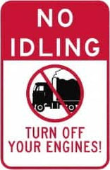 NMC - "Turn Off Your Engine", 18" Long x 12" Wide, Aluminum Safety Sign - Use for Workplace/Safety - Benchmark Tooling