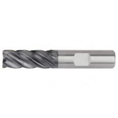 1/2x1/2x1-1/4x3 5FL Square Carbide End Mill-Round Shank-AlTiN - Benchmark Tooling