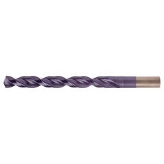 1/4-E RHS / RHC HSS-CO 8% (M42) 135 Degree Split Point Q-Cobalt Wide Land Parabolic Jobber Drill - TiAlN - Exact Industrial Supply
