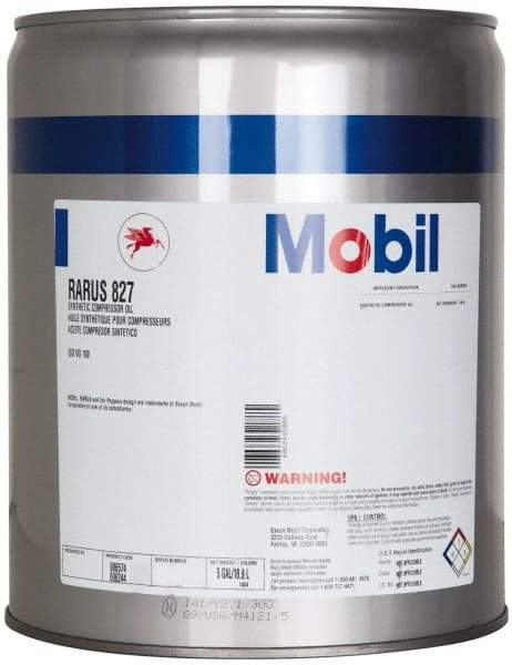 Mobil - 5 Gal Pail, ISO 100, SAE 30, Air Compressor Oil - -20°F to 400°, 10.12 Viscosity (cSt) at 100°C, 107.5 Viscosity (cSt) at 40°C - Benchmark Tooling