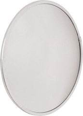 PRO-SAFE - Outdoor Round Convex Safety, Traffic & Inspection Mirrors - Acrylic Lens, Laminated Hardboard Backing, 13" Diam x 1-1/8" High, 15' Max Covered Distance - Benchmark Tooling