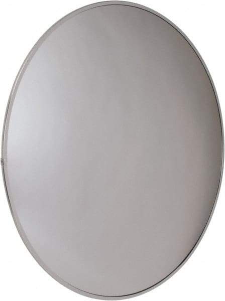 PRO-SAFE - Outdoor Round Convex Safety, Traffic & Inspection Mirrors - Acrylic Lens, Laminated Hardboard Backing, 26" Diam x 2-1/2" High, 28' Max Covered Distance - Benchmark Tooling