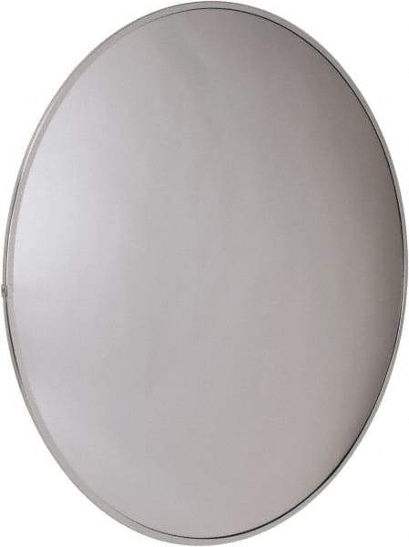 PRO-SAFE - Outdoor Round Convex Safety, Traffic & Inspection Mirrors - Acrylic Lens, Laminated Hardboard Backing, 30" Diam x 2-5/8" High, 32' Max Covered Distance - Benchmark Tooling