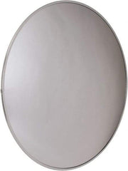 PRO-SAFE - Outdoor Round Convex Safety, Traffic & Inspection Mirrors - Acrylic Lens, Laminated Hardboard Backing, 30" Diam x 2-5/8" High, 32' Max Covered Distance - Benchmark Tooling