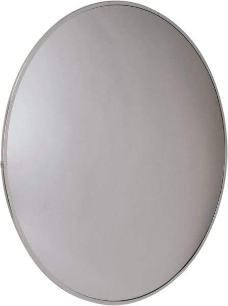 PRO-SAFE - Outdoor Round Convex Safety, Traffic & Inspection Mirrors - Acrylic Lens, Laminated Hardboard Backing, 36" Diam x 2-3/8" High, 38' Max Covered Distance - Benchmark Tooling