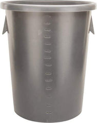 Bayhead Products - 40 Gal Gray Round Trash Can - Polyethylene, 29" High - Benchmark Tooling