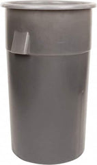 Bayhead Products - 55 Gal Gray Round Trash Can - Polyethylene, 40" High - Benchmark Tooling