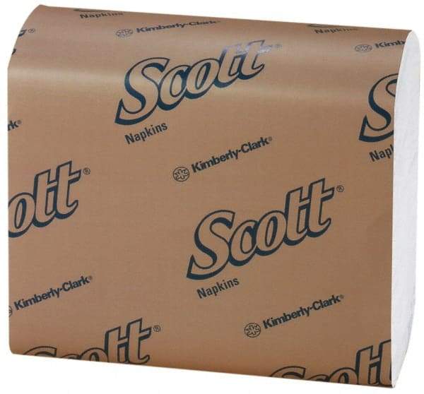 Scott - 10,000 Piece, 7" Long x 13-1/2" Wide, Tall Folded Dispenser Snack Paper Napkins - 1 Ply, White - Benchmark Tooling