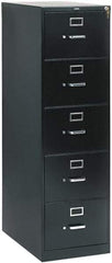 Hon - 26" Wide x 60" High x 26-1/2" Deep, 5 Drawer Vertical File with Lock - Steel, Black - Benchmark Tooling