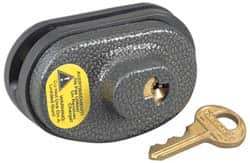 Master Lock - 2" Shackle Clearance, Keyed Different Padlock - 9/32" Shackle Diam, Steel & Zinc Body - Benchmark Tooling