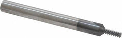 Scientific Cutting Tools - #10-24 Thread, 1/4" Shank Diam, TiAlN Coating, Solid Carbide Straight Flute Thread Mill - 3 Flutes, 2-1/2" OAL, #8 Min Noml Diameter - Benchmark Tooling