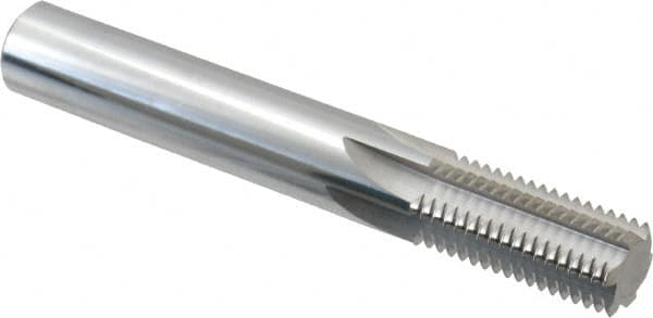 Scientific Cutting Tools - 5/8-16 Thread, 1/2" Shank Diam, Bright Coating, Solid Carbide Straight Flute Thread Mill - 6 Flutes, 3-1/2" OAL, 5/8" Min Noml Diameter - Benchmark Tooling