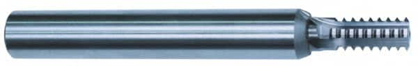 Scientific Cutting Tools - 1-12 Thread, 3/4" Shank Diam, Bright Coating, Solid Carbide Straight Flute Thread Mill - 4 Flutes, 6" OAL, 1" Min Noml Diameter - Benchmark Tooling