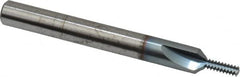 Scientific Cutting Tools - #8-32 Thread, 1/4" Shank Diam, TiCN Coating, Powdered Metal Straight Flute Thread Mill - 3 Flutes, 2-1/2" OAL, #8 Min Noml Diameter - Benchmark Tooling