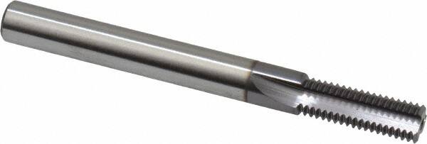 Scientific Cutting Tools - 5/16-28 Thread, 1/4" Shank Diam, TiCN Coating, Powdered Metal Straight Flute Thread Mill - 3 Flutes, 2-1/2" OAL, 5/16" Min Noml Diameter - Benchmark Tooling