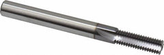 Scientific Cutting Tools - 5/16-28 Thread, 1/4" Shank Diam, TiCN Coating, Powdered Metal Straight Flute Thread Mill - 3 Flutes, 2-1/2" OAL, 5/16" Min Noml Diameter - Benchmark Tooling