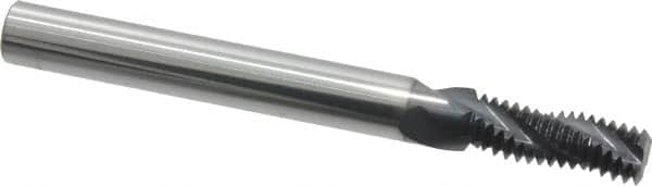 Scientific Cutting Tools - 5/16-24 UNF, 0.235" Cutting Diam, 3 Flute, Solid Carbide Helical Flute Thread Mill - Internal/External Thread, 0.684" LOC, 2-1/2" OAL, 1/4" Shank Diam - Benchmark Tooling