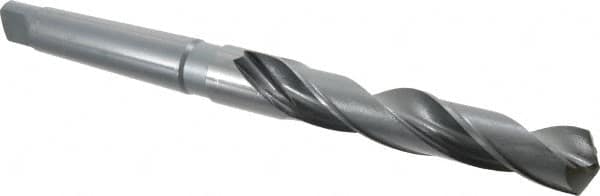 General Chipbreaker - 1", 3MT 118° Point High Speed Steel Taper Shank Drill Bit - Oxide Finish, 6-1/2" Flute Length, 11-1/4" OAL, Chipbreaker Flute - Benchmark Tooling