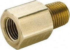 Parker - 3/8 Male Thread x 3/8 Female Thread, Brass Industrial Pipe Adapter - MNPTF x FBSPP, 1,000 psi - Benchmark Tooling
