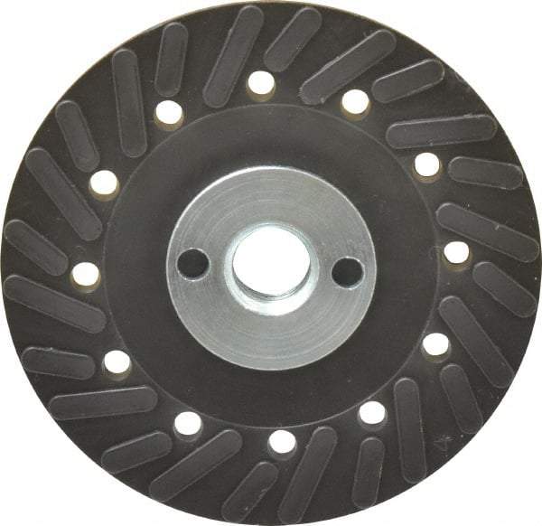 Made in USA - 4" Diam Locking Nut Disc Backing Pad - Hard Density, 20,000 RPM - Benchmark Tooling