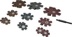 Superior Abrasives - 17 Piece Aluminum Oxide Sanding Star Kit - Contains 1-1/2, 2 & 3" Diam Coarse, Medium & Very Fine Polishing & Sanding Stars - Benchmark Tooling